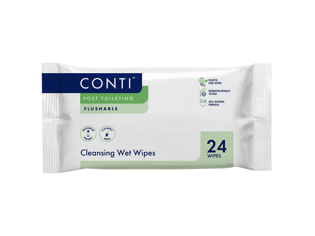 Vernacare CWF024N Conti® Post Toileting Wet Wipes Fragrance Free/ 1 Case of 27 packs of 24 wipes