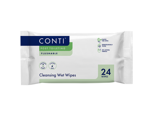 Vernacare  CWF024N Conti® Post Toileting Wet Wipes Fragrance Free/ 1 Case of 27 packs of 24 wipes